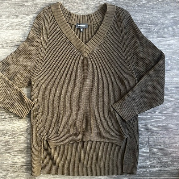 Express Oversized Vneck Sweater - Picture 2 of 7